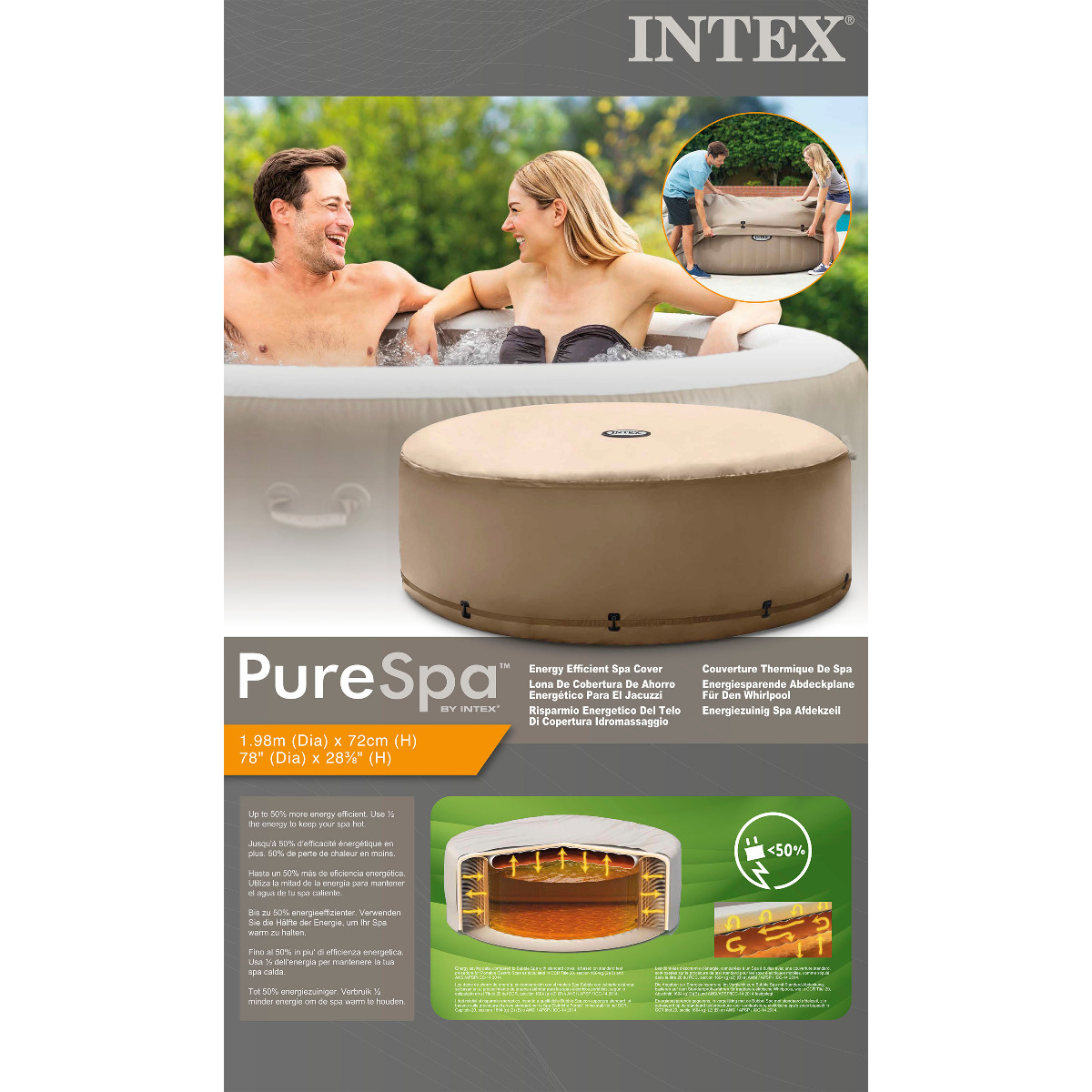 Intex PureSpa Energiebesparende Cover (28523)