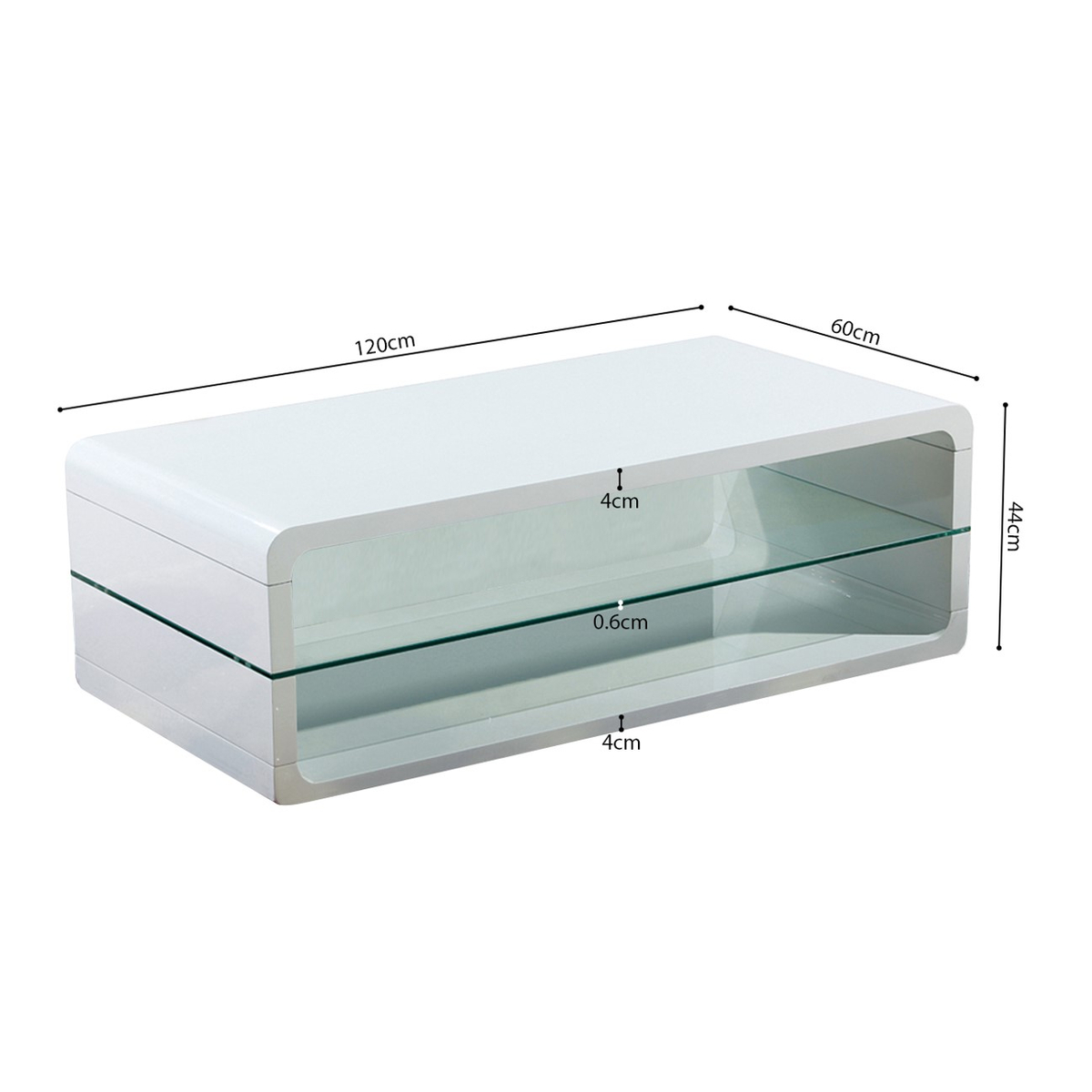 Interiax Salontafel 'Viktor' Hoogglans Wit