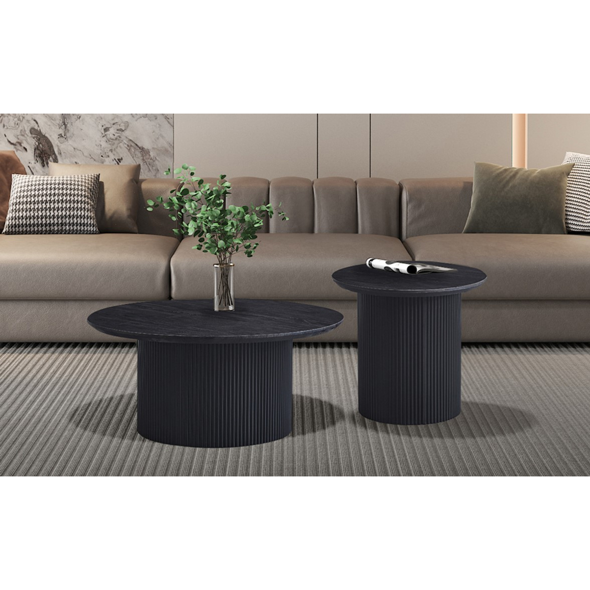 Interiax Salontafel 'Rayan' 50 cm Rond Decor Donkerbruin