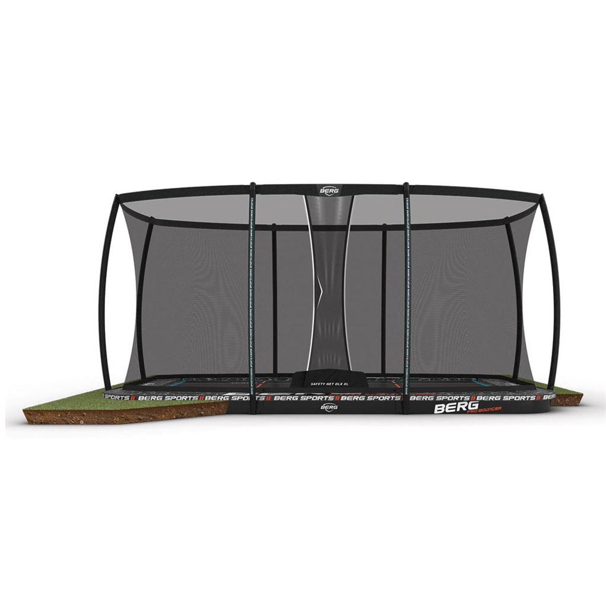 BERG Ultim Pro Bouncer Flatground Trampoline 500 + Safety Net Deluxe XL