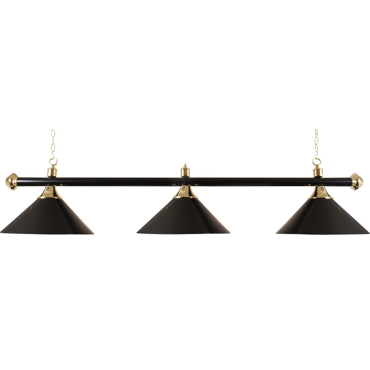 Biljartlamp pool met drie kappen Zwart