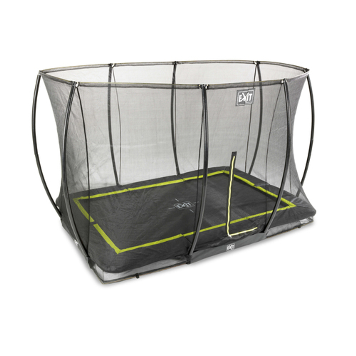EXIT Silhouette inground trampoline 244x366cm met veiligheidsnet - zwart