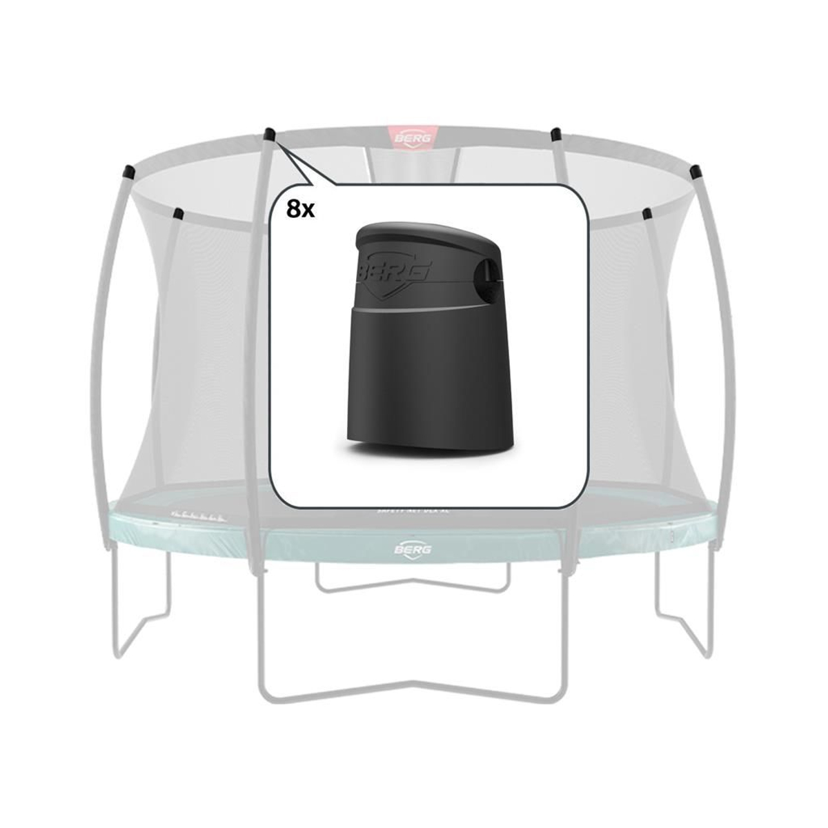 Berg Safety Net Deluxe - Doppen voor bovenpalen (8x)