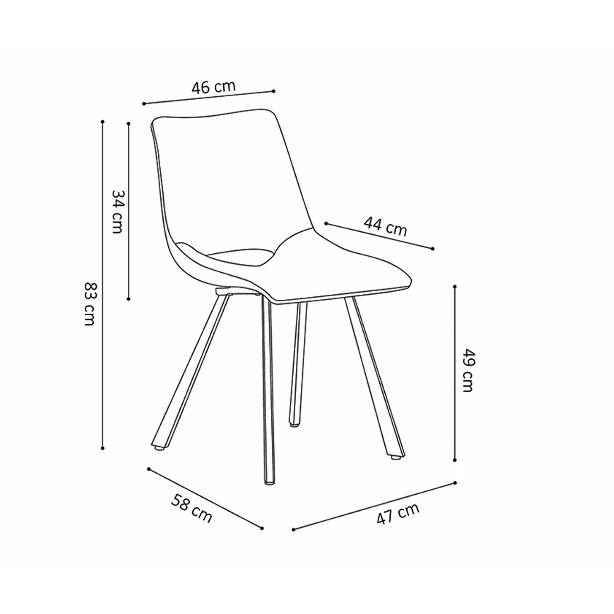 Interiax Eetkamerstoel Lea Fluweel Grijs