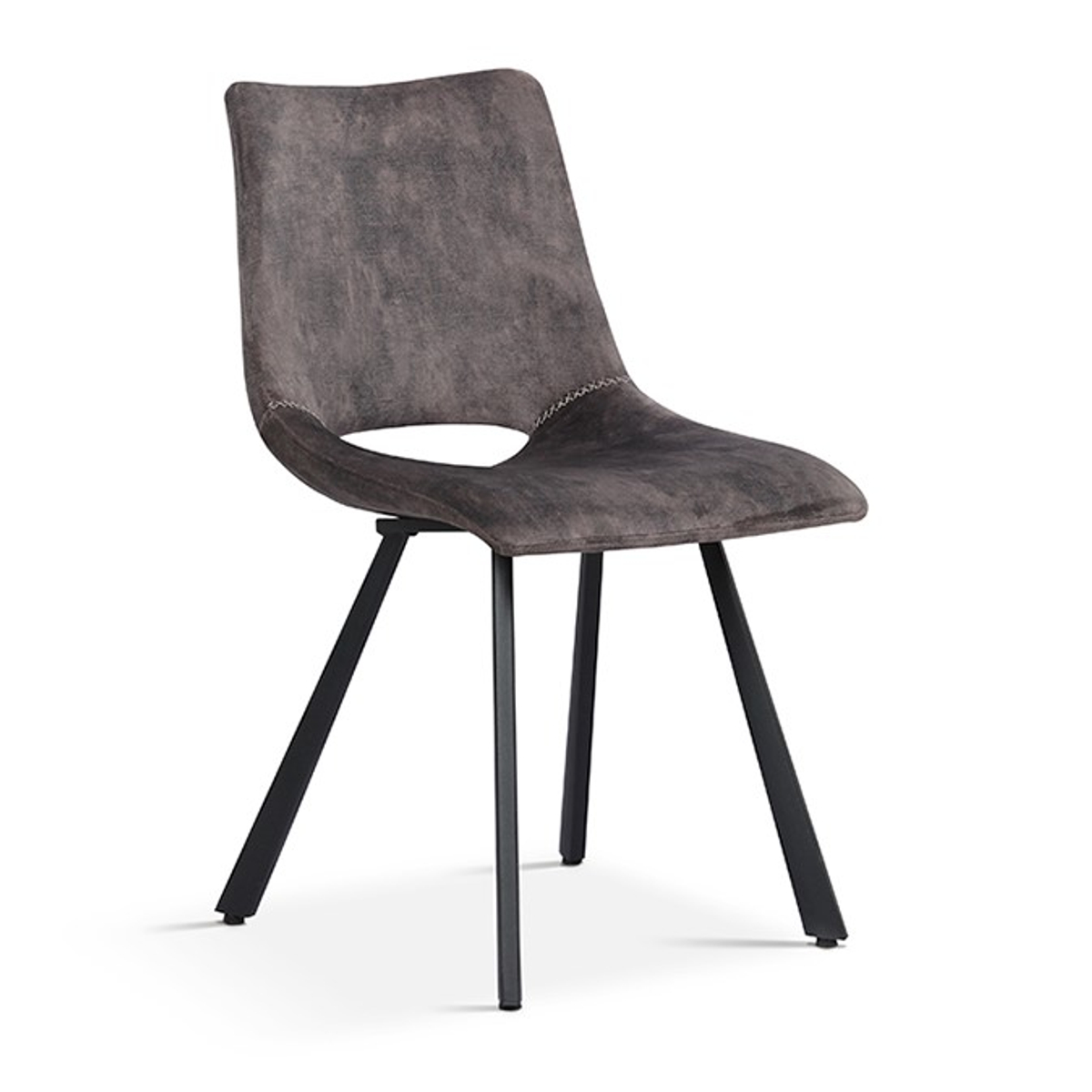 Interiax Eetkamerstoel Lea Fluweel Grijs