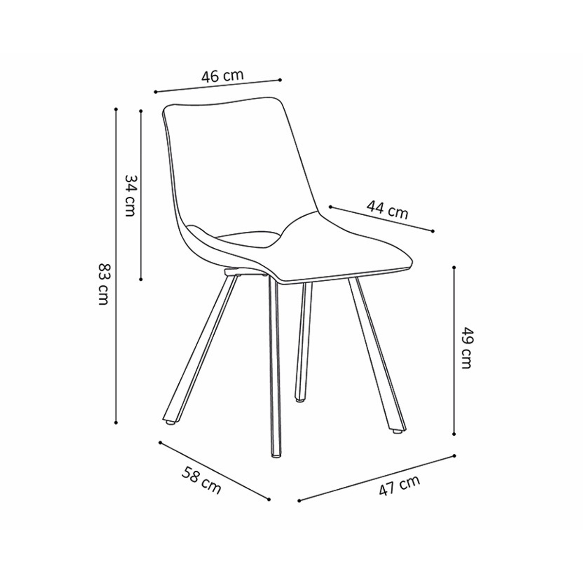Interiax Eetkamerstoel Lea Fluweel Cognac