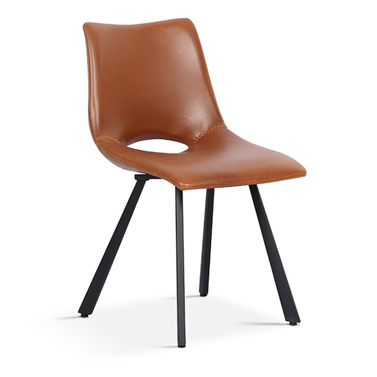 Interiax Eetkamerstoel Lea Fluweel Cognac