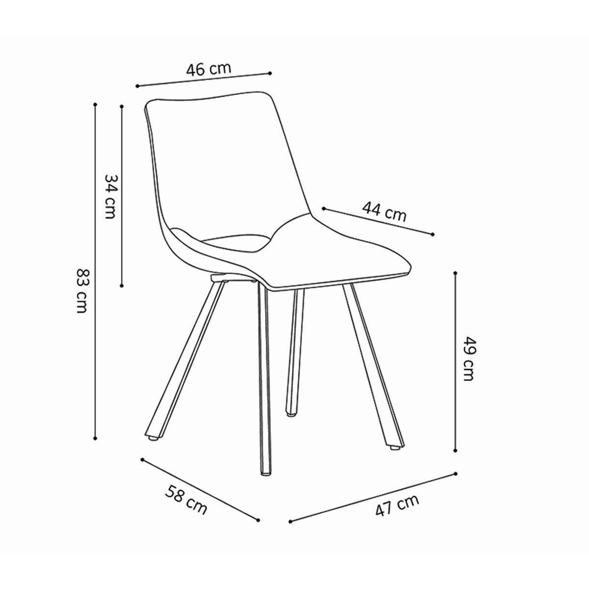 Interiax Eetkamerstoel Lea Fluweel Blauw