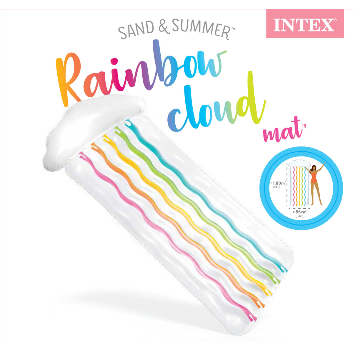 Intex Opblaasbare Rainbow Cloud Luchtmatras 