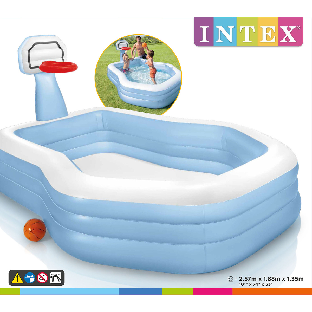 Intex Kinderzwembad Basket Swim Center (257X188X130cm)