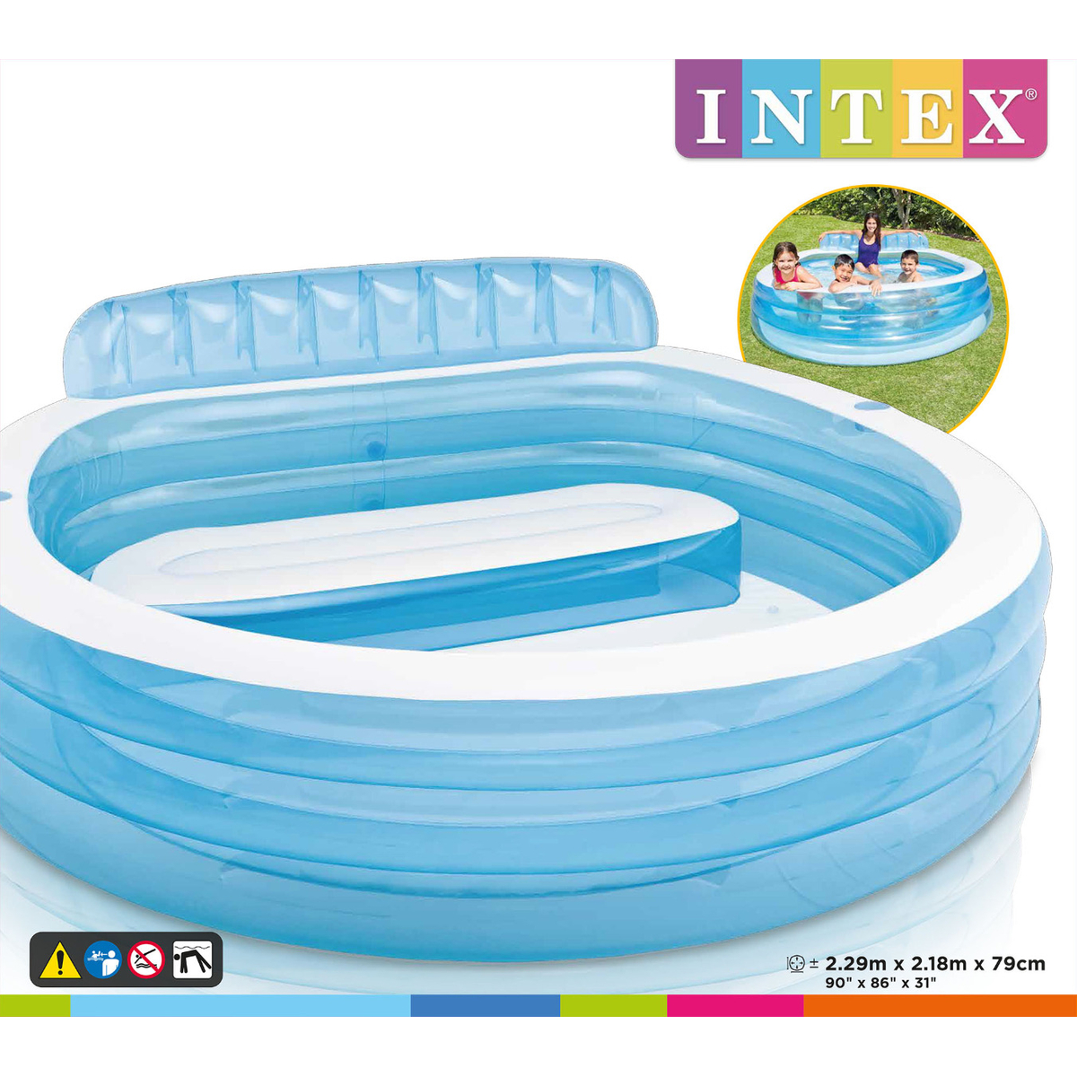 Intex Kinderzwembad Family Lounge (224X216X76cm)