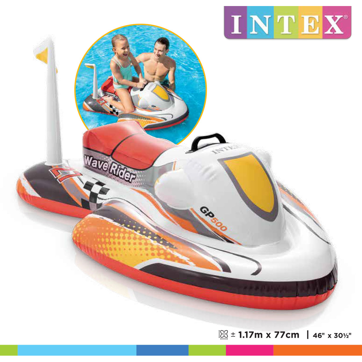 Intex Ride-on Opblaasbare Wave Rider (177 x 77cm)