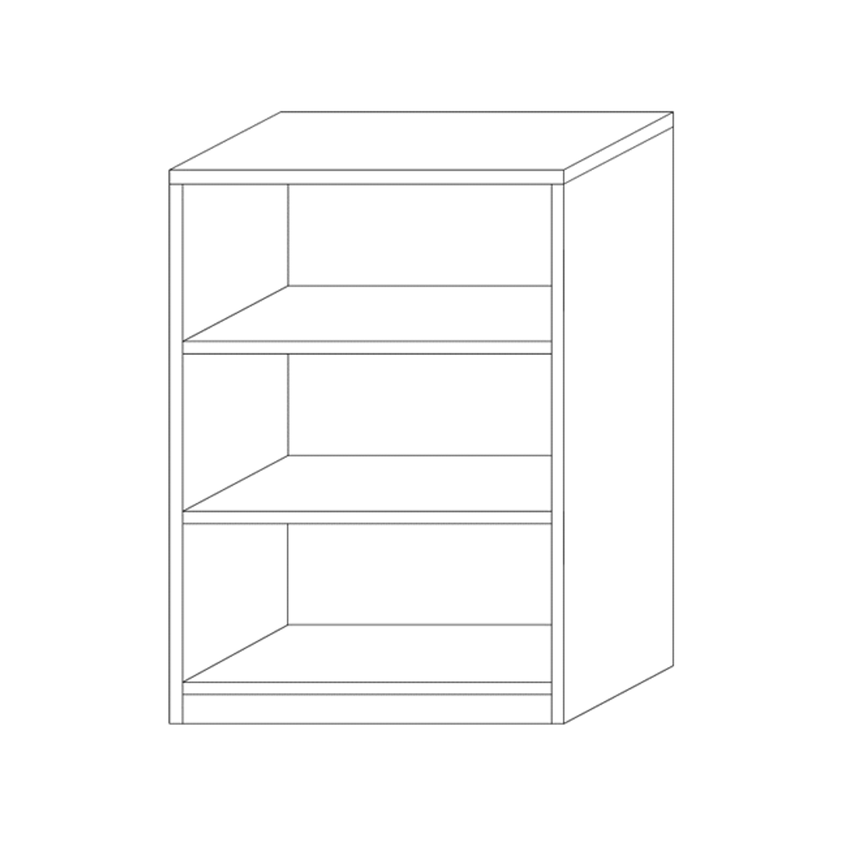 Boekenkast 'Spacio' 2 Legplanken Wit (84x55x36cm)