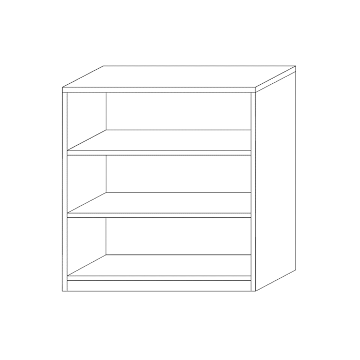 Boekenkast 'Spacio' 2 Legplanken Wit (84x72x36cm)