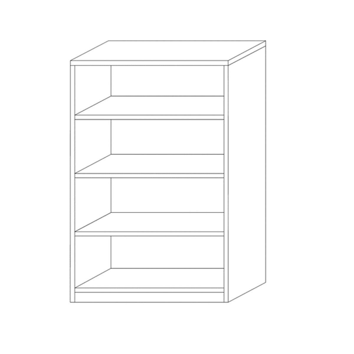 Boekenkast 'Spacio' 3 Legplanken Wit (110x72x36cm)