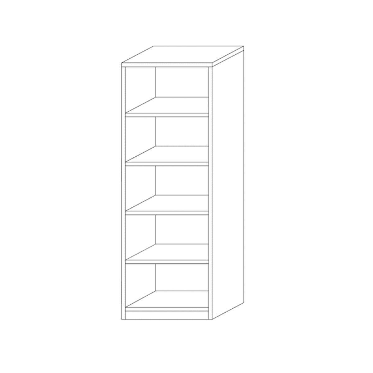 Boekenkast 'Spacio' 4 Legplanken Grijze Eik (148x55x36cm)