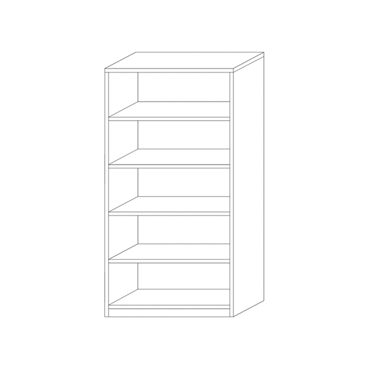 Boekenkast 'Spacio' 4 Legplanken Wit (148x72x36cm)