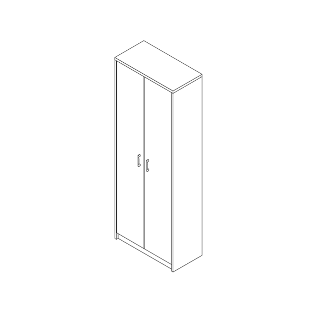 Interiax Opbergkast 'Noah' 2 deuren en 5 legplanken Wit (194x72x36cm)
