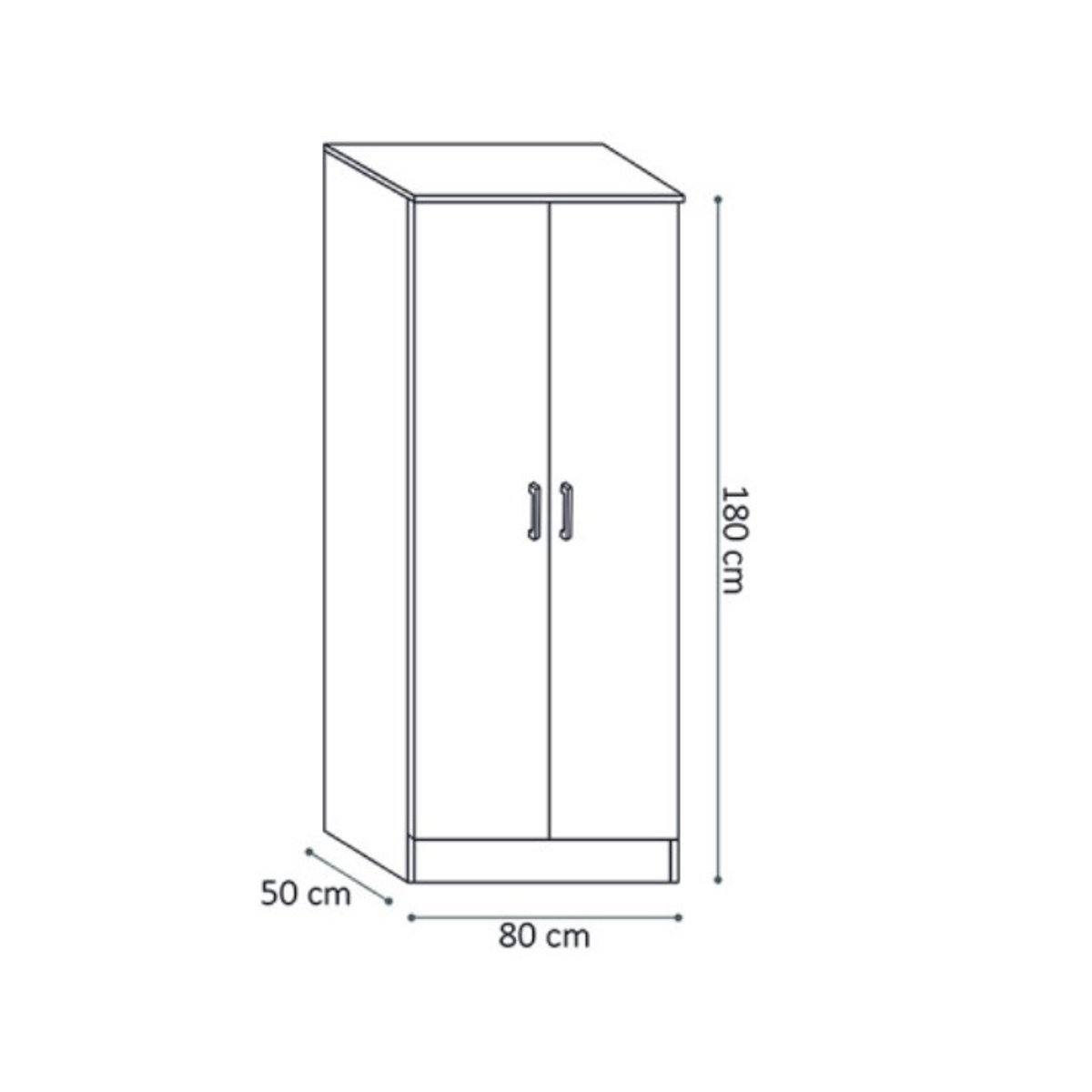 Interiax Kledingkast 'Amelie' 2 deuren Sonoma (180x80x54cm)