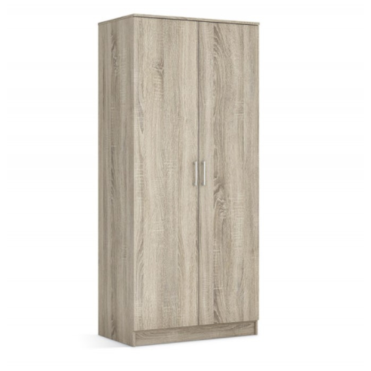 Interiax Kledingkast 'Amelie' – 2 Deuren, 1 Hanger & 1 Legplank | Sonoma Eik | 180x80x54 cm
