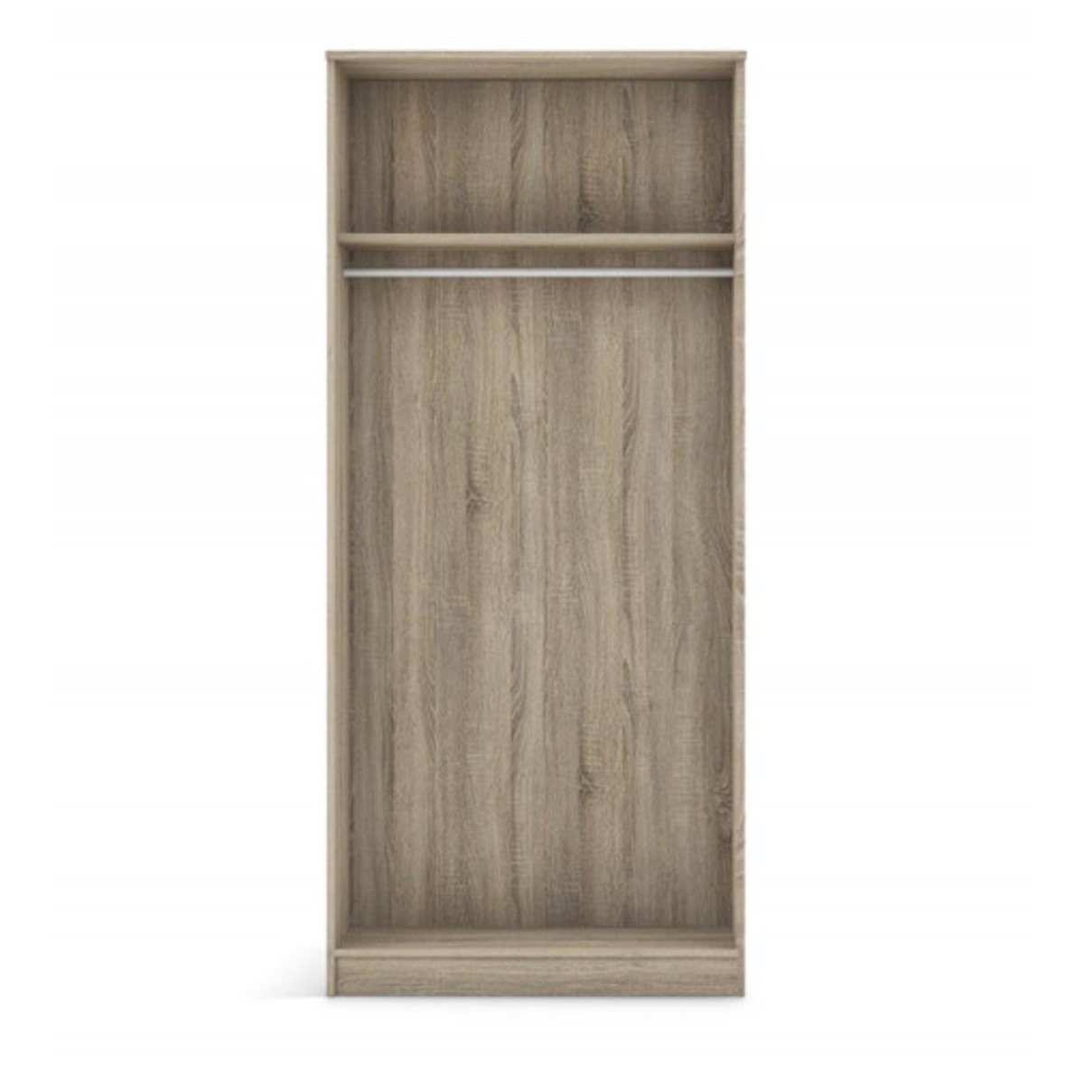 Interiax Kledingkast 'Amelie' – 2 Deuren, 1 Hanger & 1 Legplank | Sonoma Eik | 180x80x54 cm