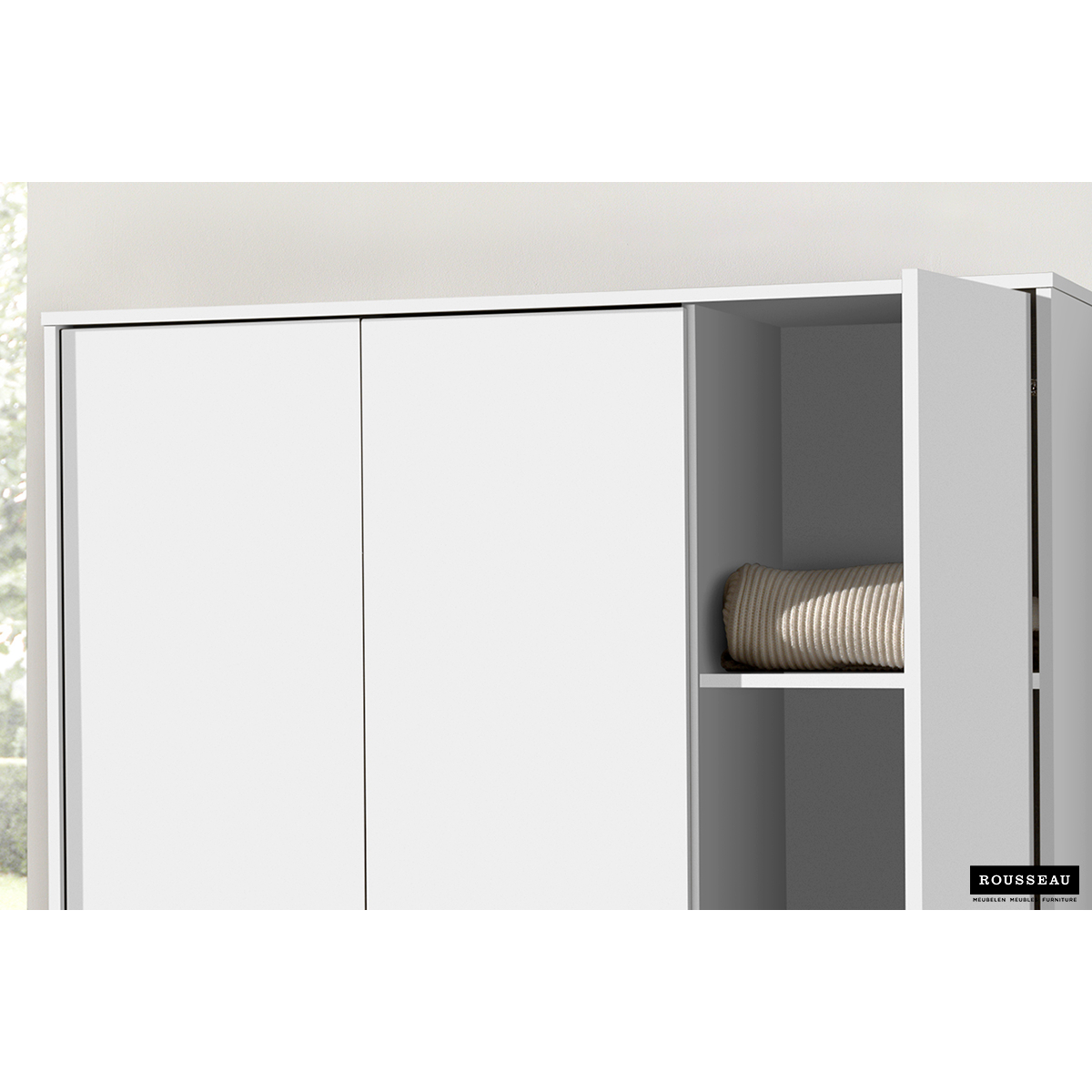 Kleerkast 'Ray' 3 deuren Wit (180x120x54cm)