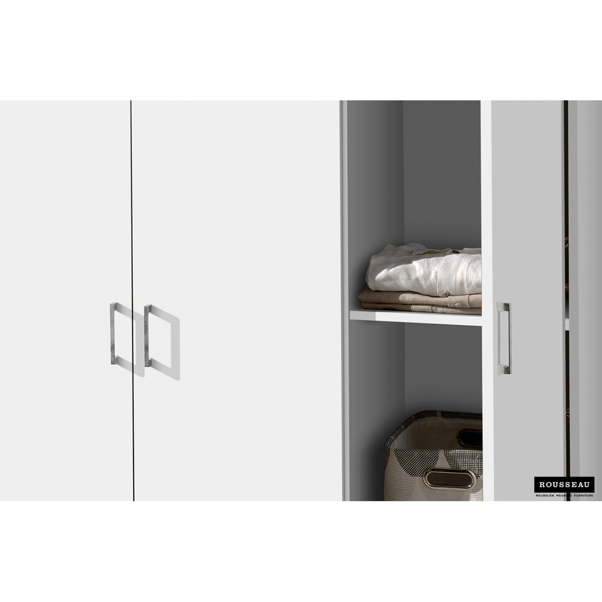 Kleerkast 'Ray' 3 deuren Wit (180x120x54cm)