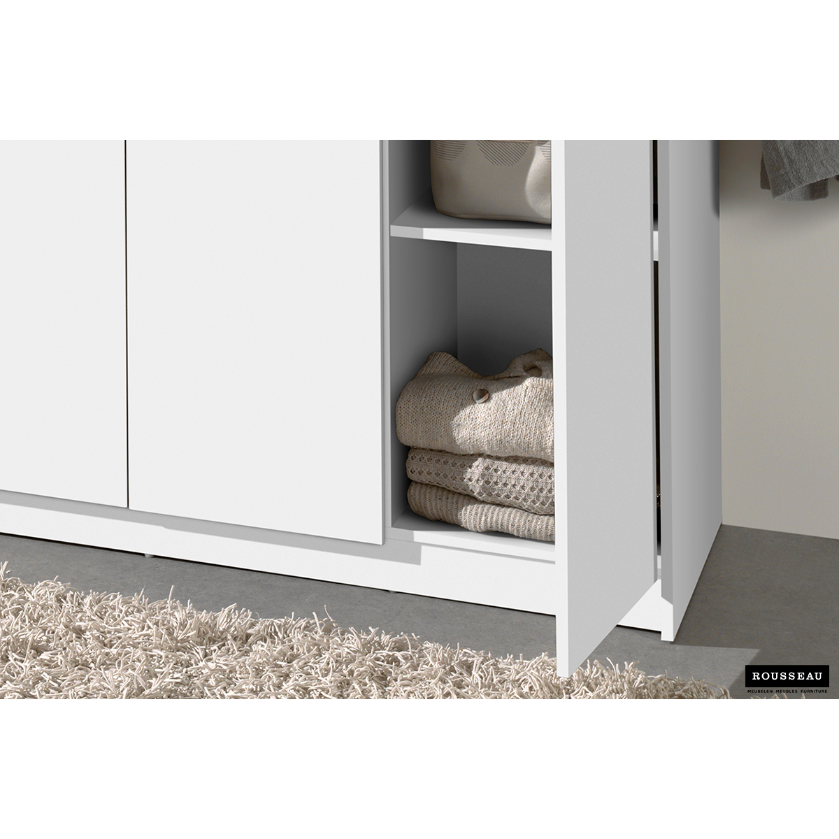 Kleerkast 'Ray' 3 deuren Wit (180x120x54cm)