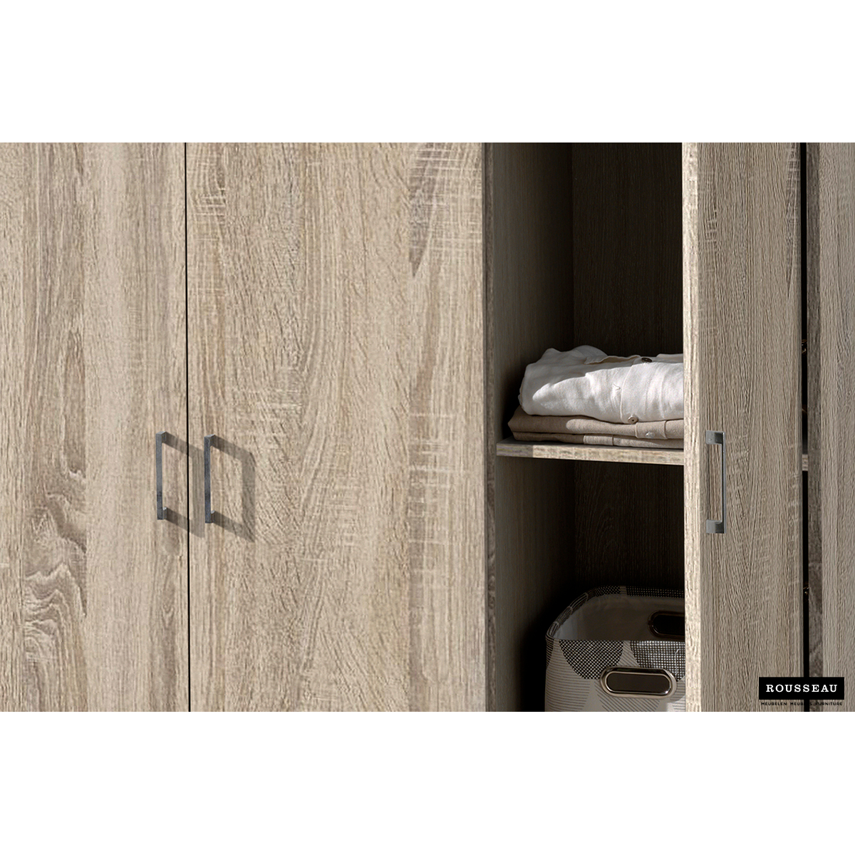 Kleerkast 'Ray' 3 Deuren Sonoma (180x120x54cm)