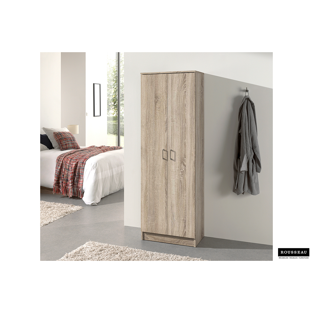 Rangeerkast 'Ray' 2 Deuren en 4 Legplanken Sonoma (180x60x40cm)