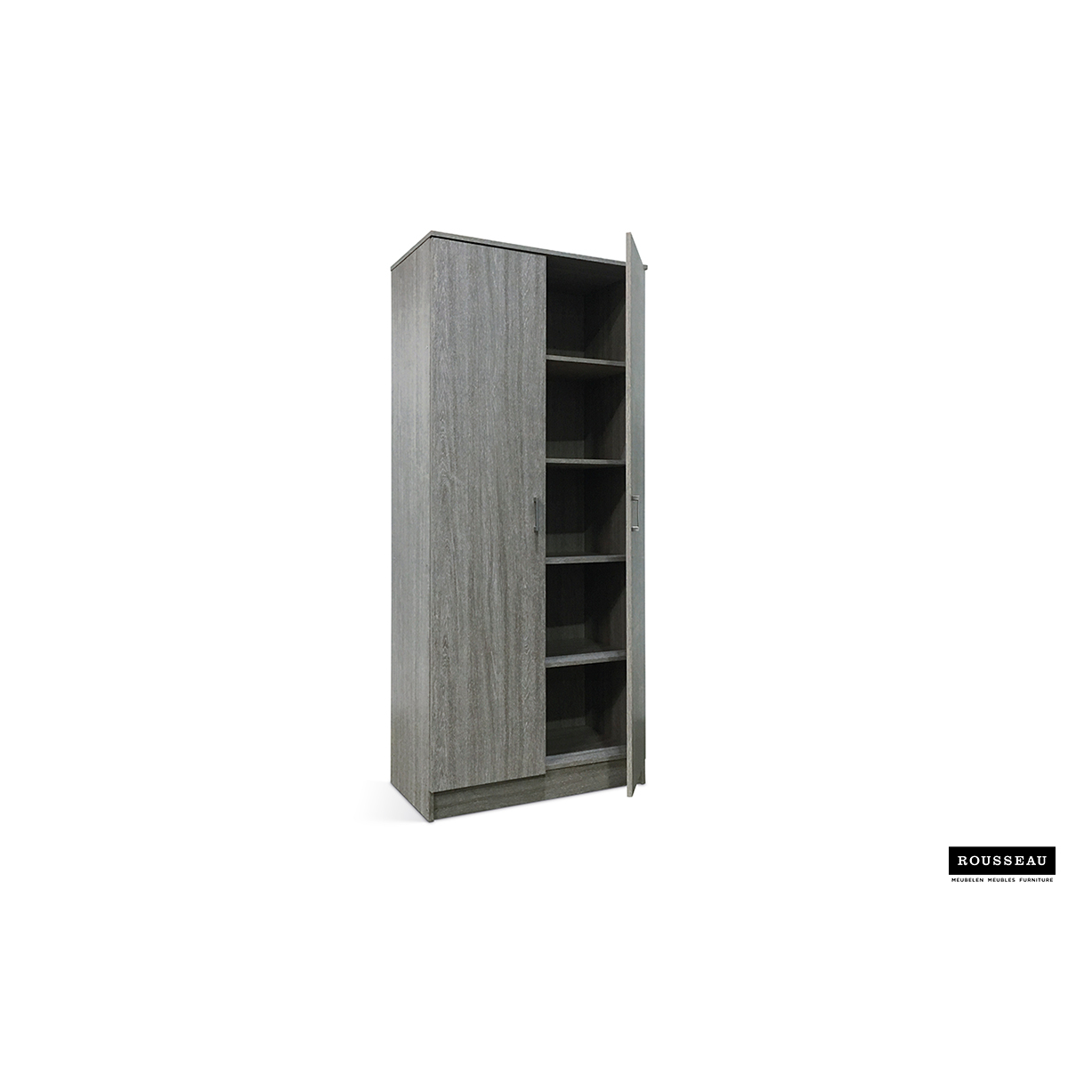 Rangeerkast 'Ray' 2 Deuren en 4 Legplanken Grijze Eik (180x80x40cm)