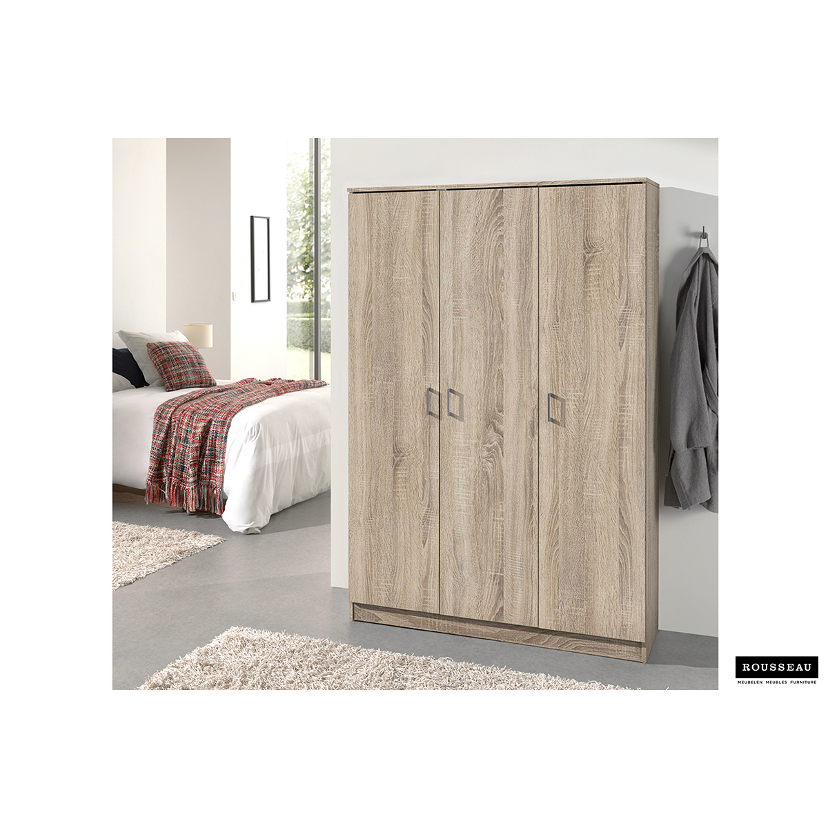Rangeerkast 'Ray' 3 Deuren en 4 Legplanken Sonoma (180x120x40cm)