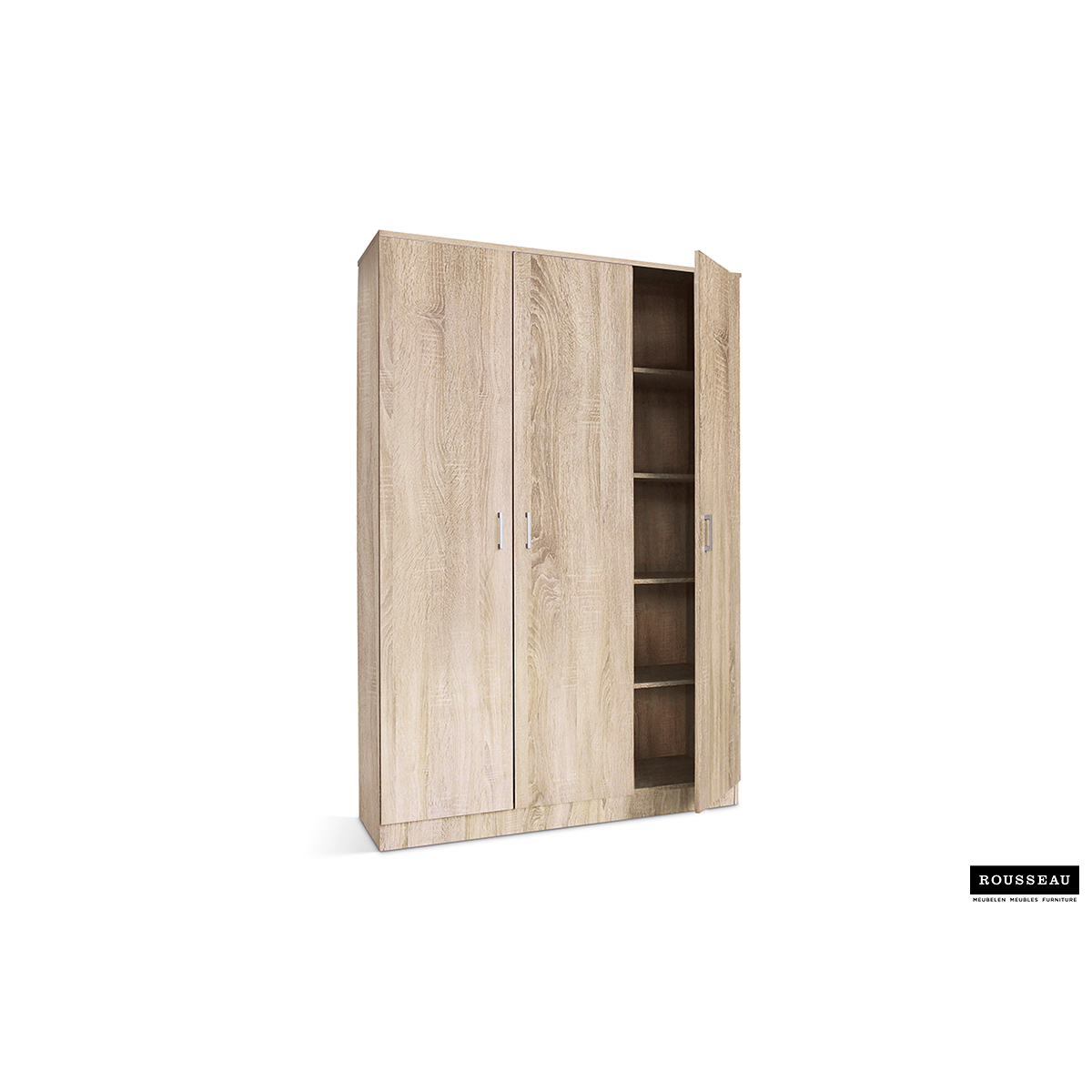 Rangeerkast 'Ray' 3 Deuren en 4 Legplanken Sonoma (180x120x40cm)