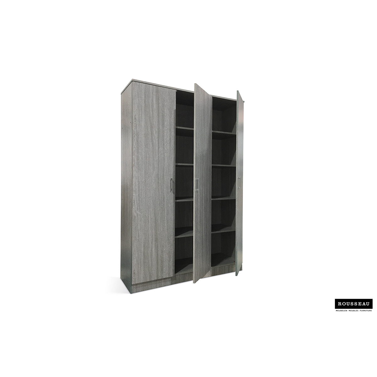 Rangeerkast 'Ray' 3 Deuren en 4 Legplanken Grijze Eik (180x120x40cm)