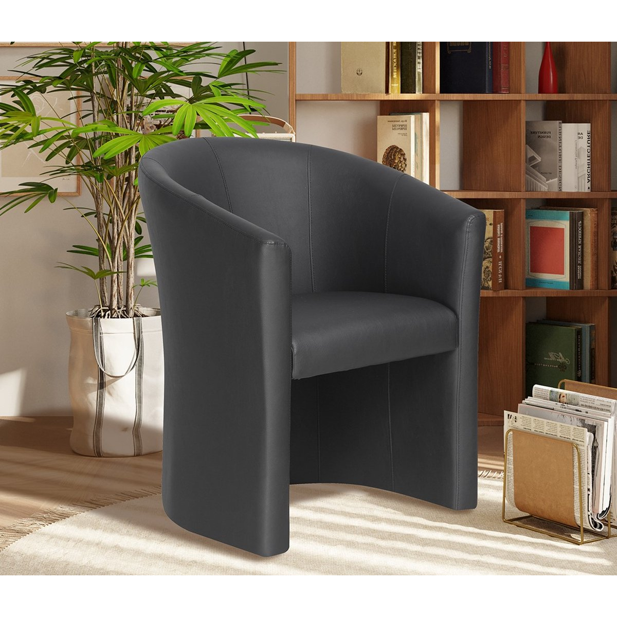 Interiax Kuipzetel Fauteuil Sophia Zwart PU