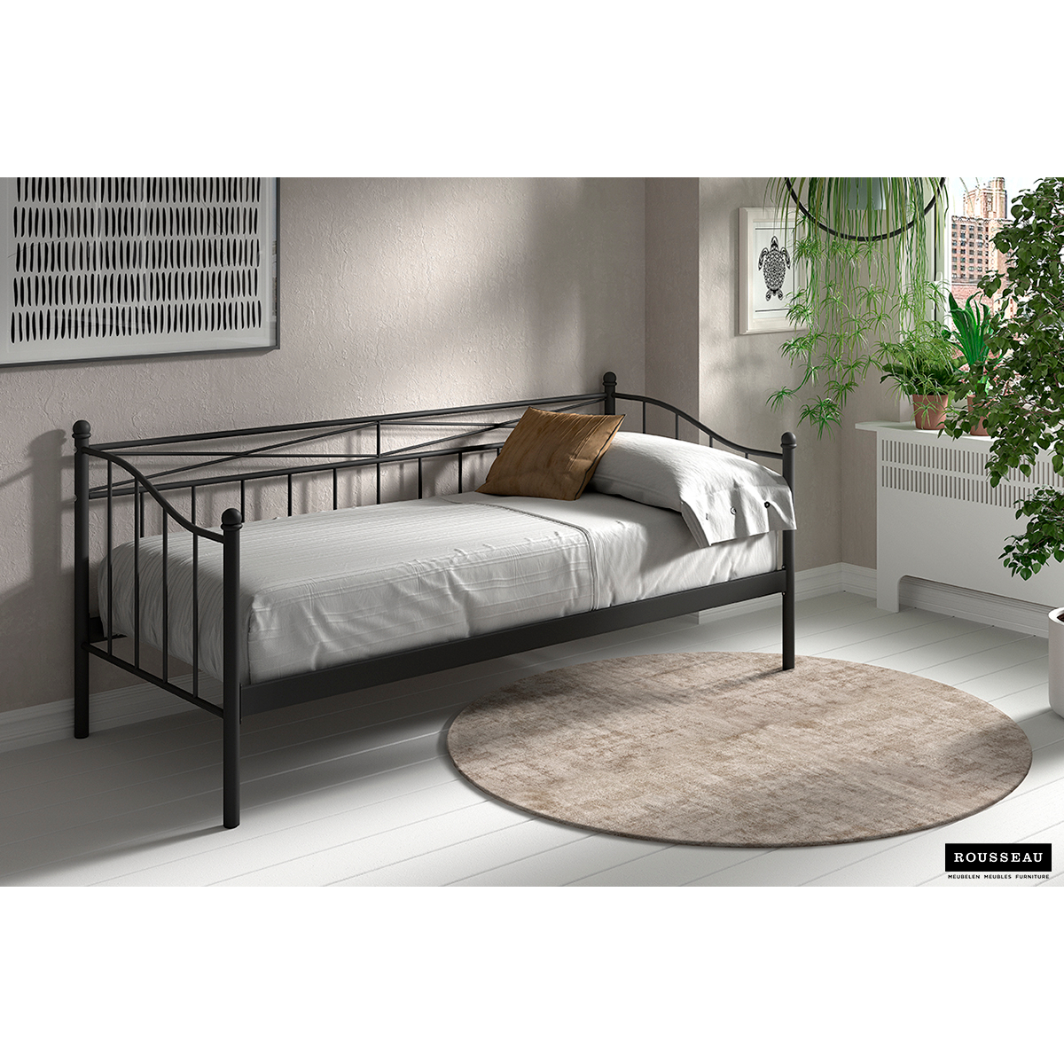 Bedzetel 'Sablo' Zwart 90x200 Met Lattenbodem