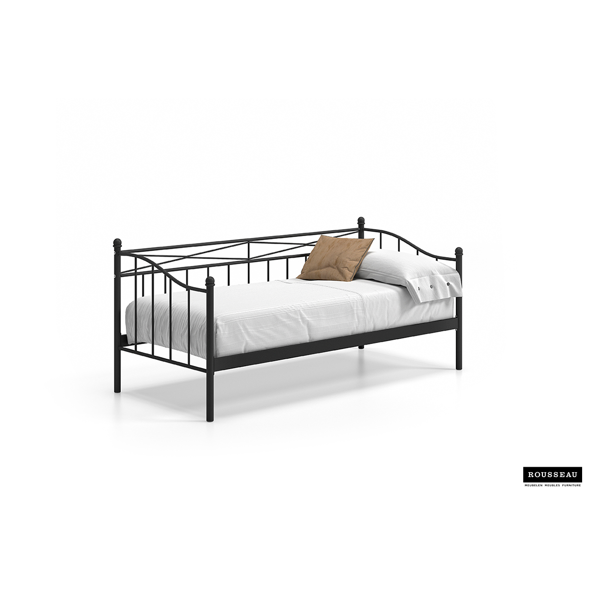 Bedzetel 'Sablo' Zwart 90x200 Met Lattenbodem