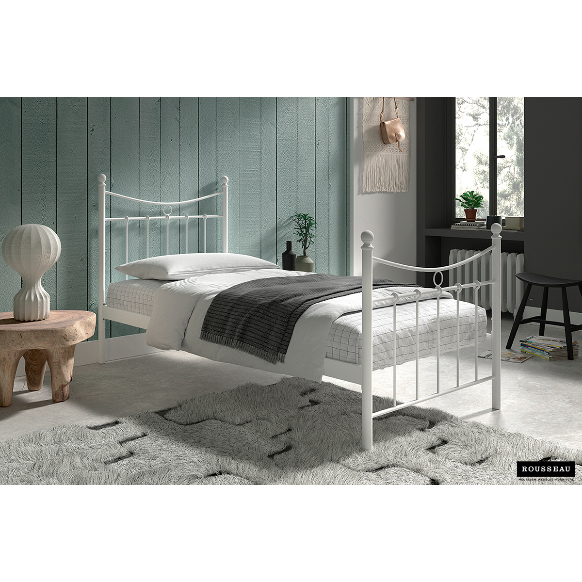 Bed 'Sacha' Wit 90x200 Met Lattenbodem