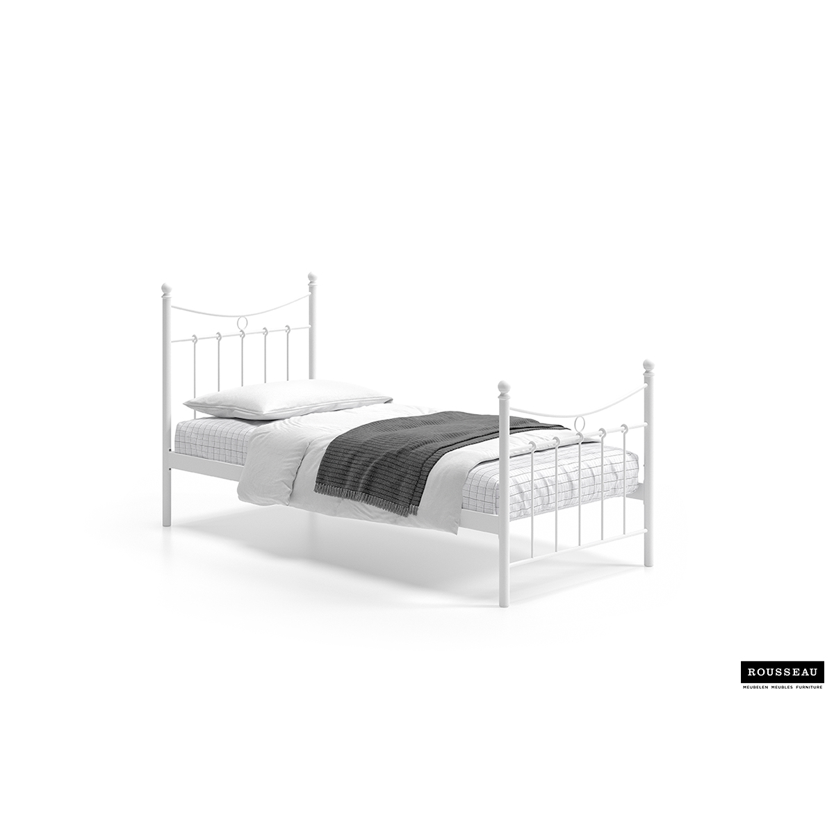 Bed 'Sacha' Wit 90x200 Met Lattenbodem