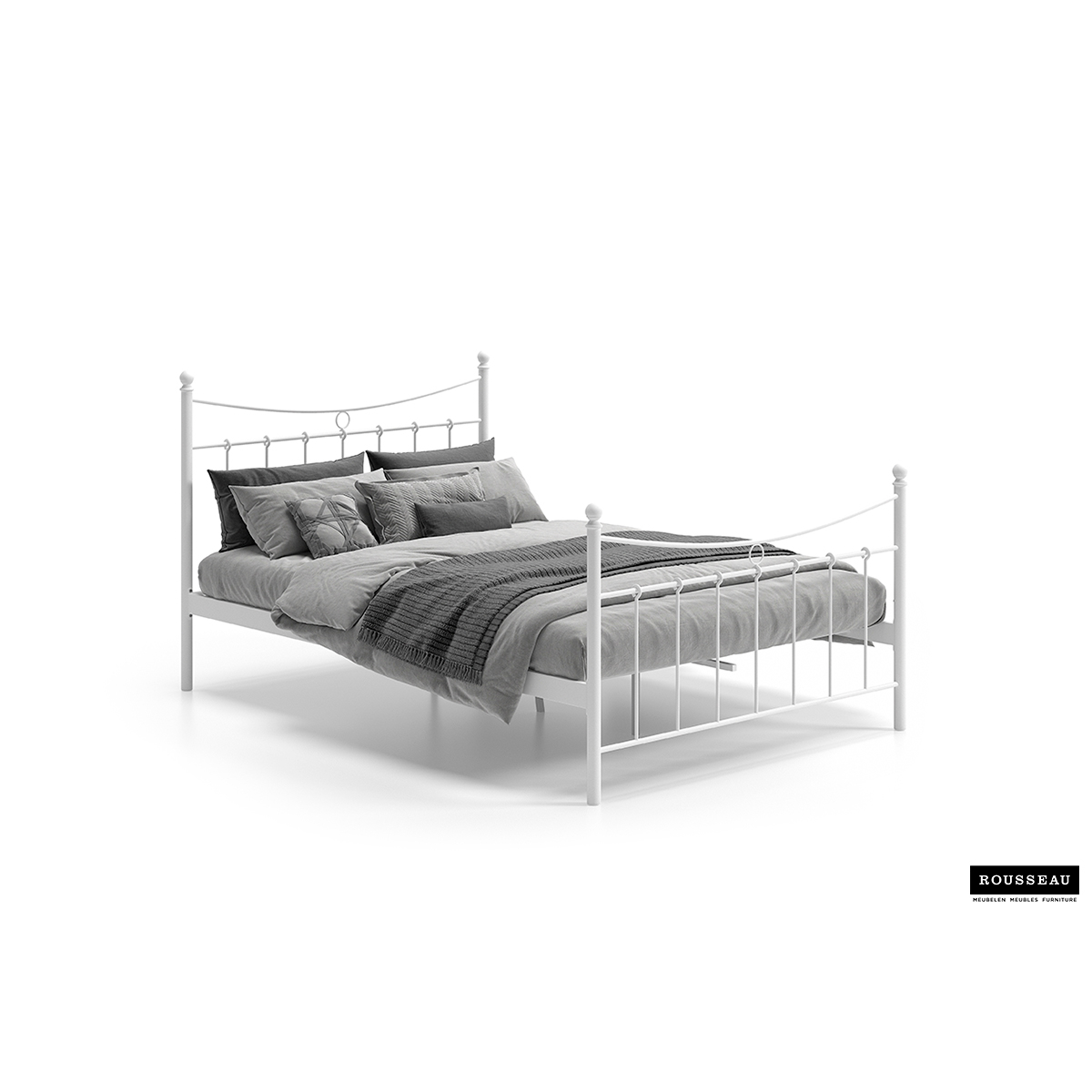 Bed 'Sacha' Wit 140x200 Met Lattenbodem