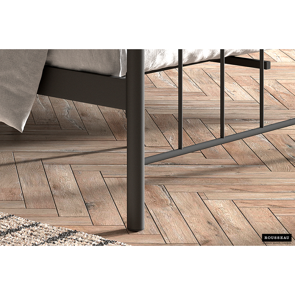 Bed 'Sacha' Zwart 140x200 Met Lattenbodem