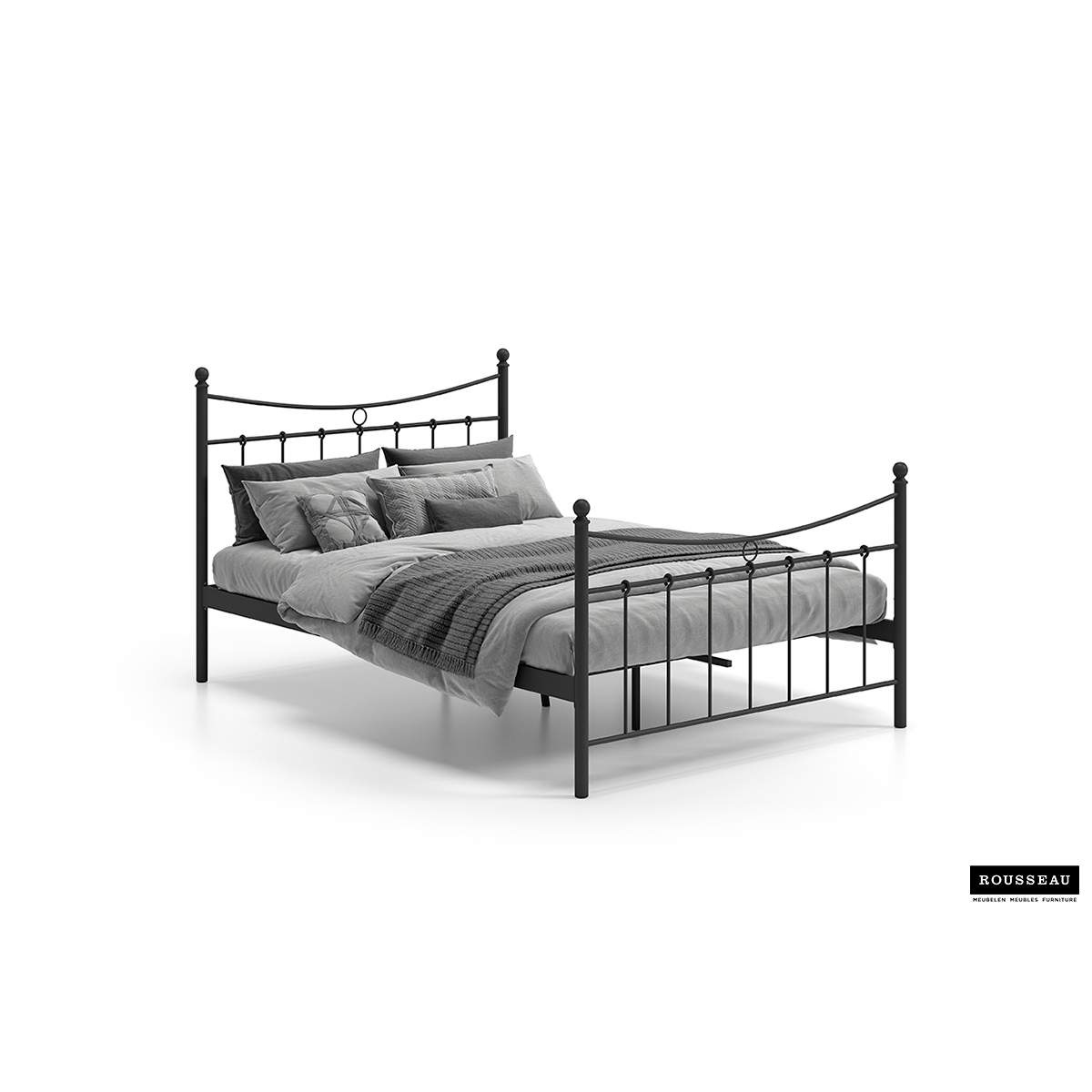 Bed 'Sacha' Zwart 140x200 Met Lattenbodem