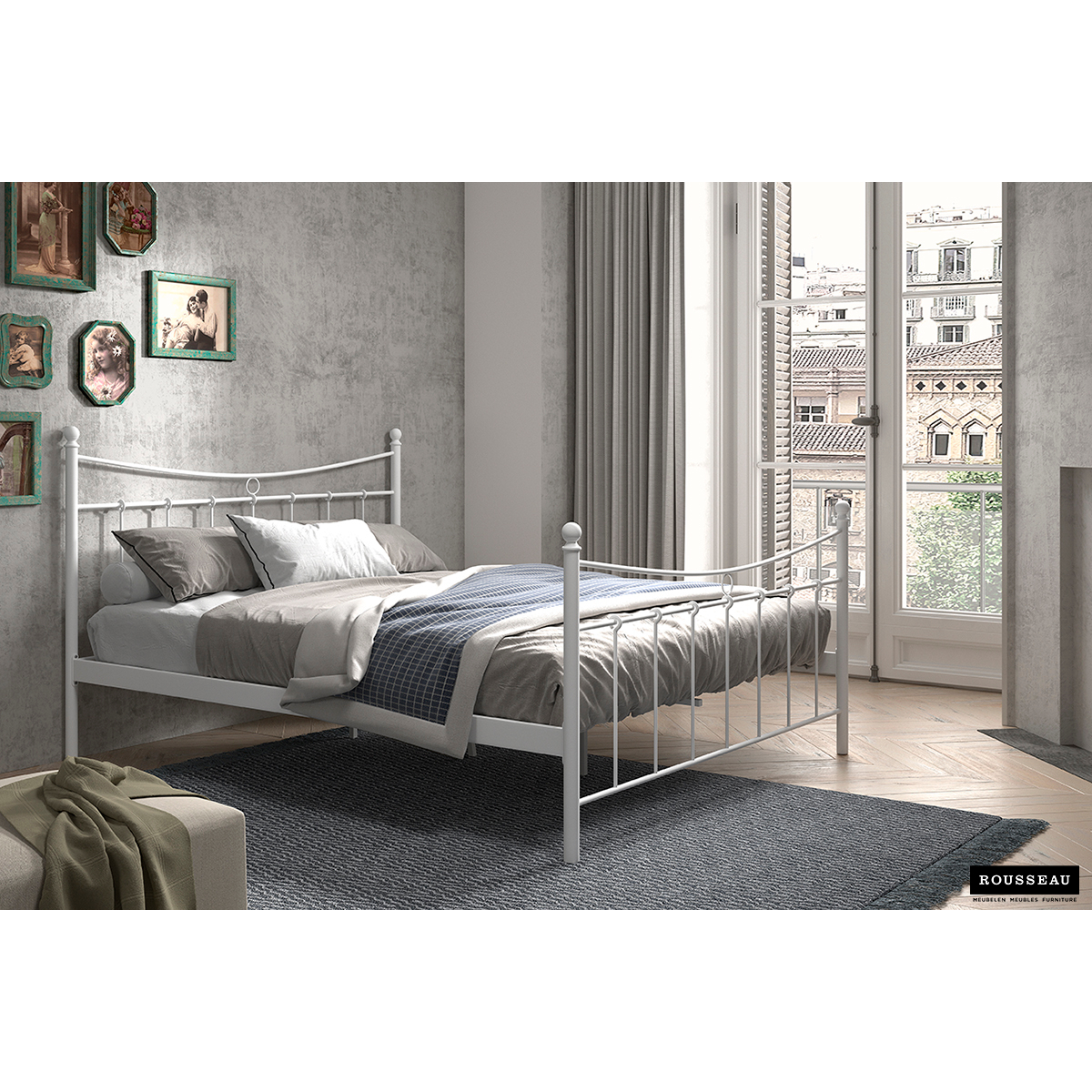 Bed 'Sacha' Wit 160x200 Met Lattenbodem