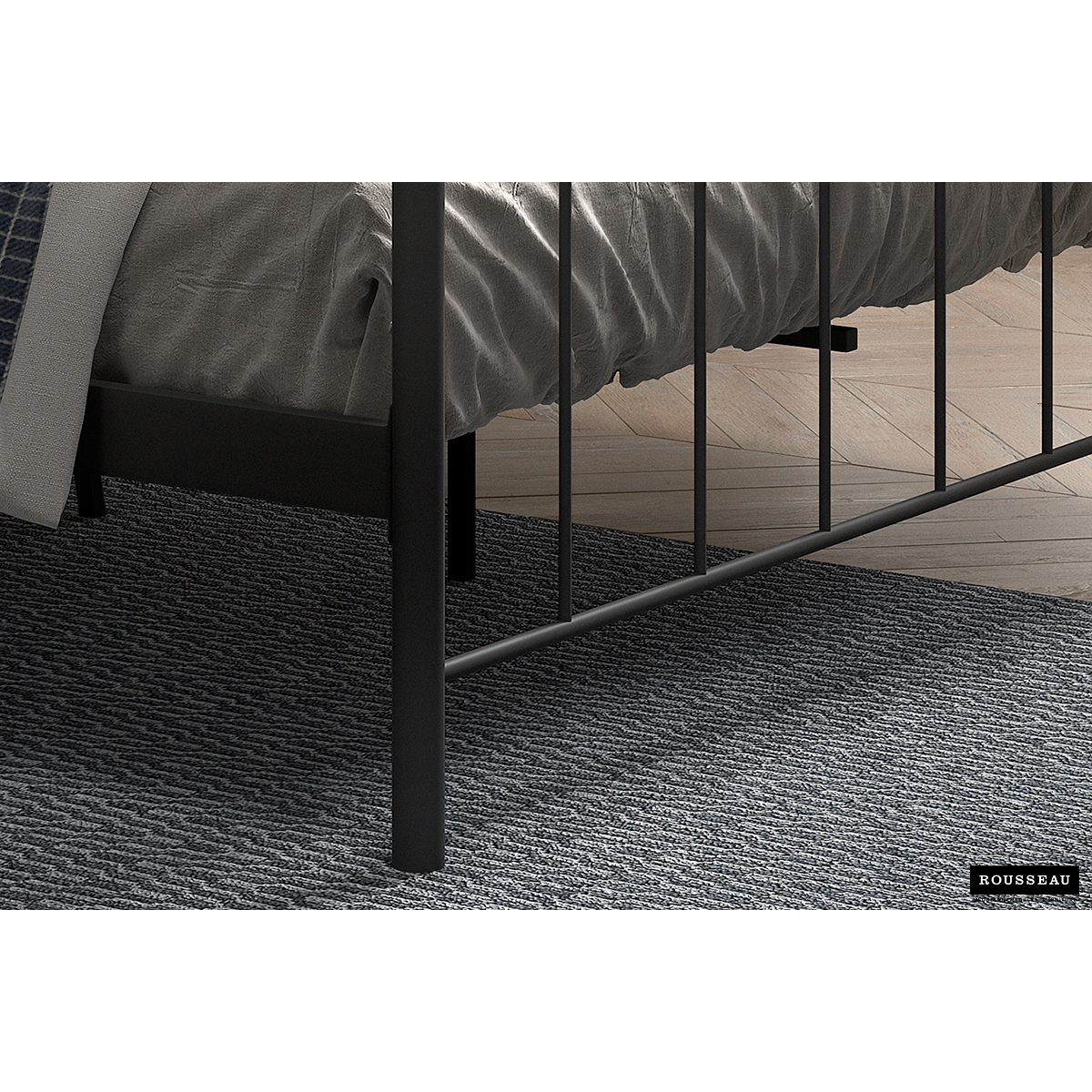 Bed 'Sacha' Zwart 160x200 Met Lattenbodem