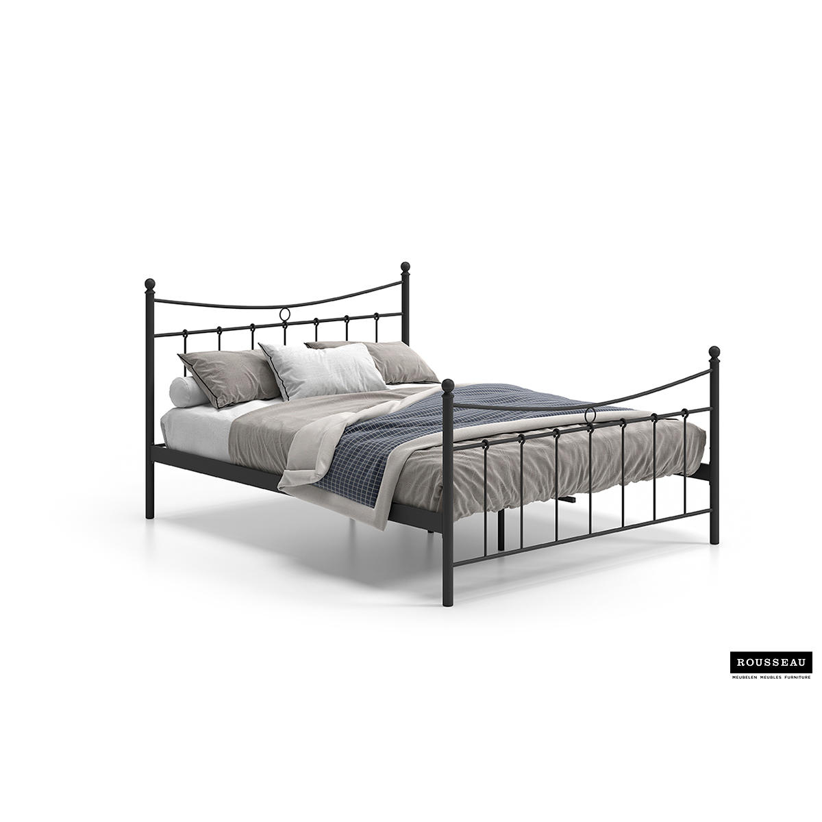 Bed 'Sacha' Zwart 160x200 Met Lattenbodem