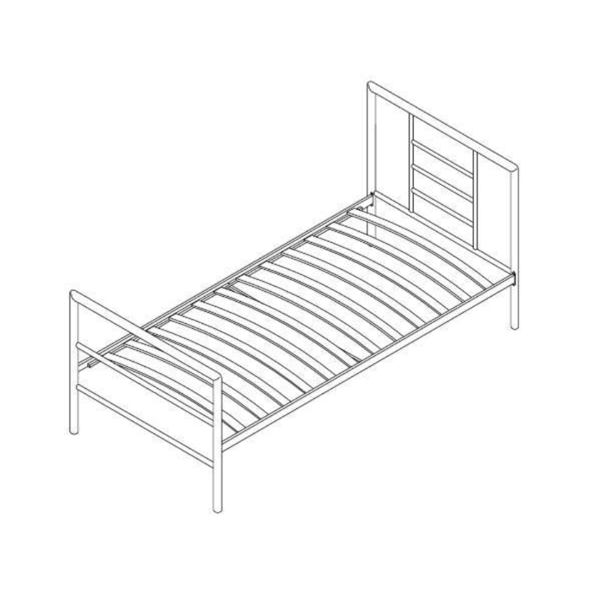 Bed 'Sandro' Grijs 90x200 Met Lattenbodem