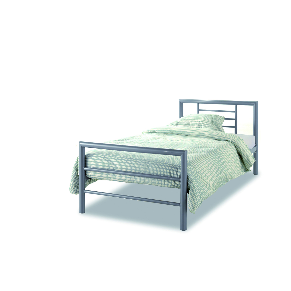 Bed 'Sandro' Grijs 90x200 Met Lattenbodem