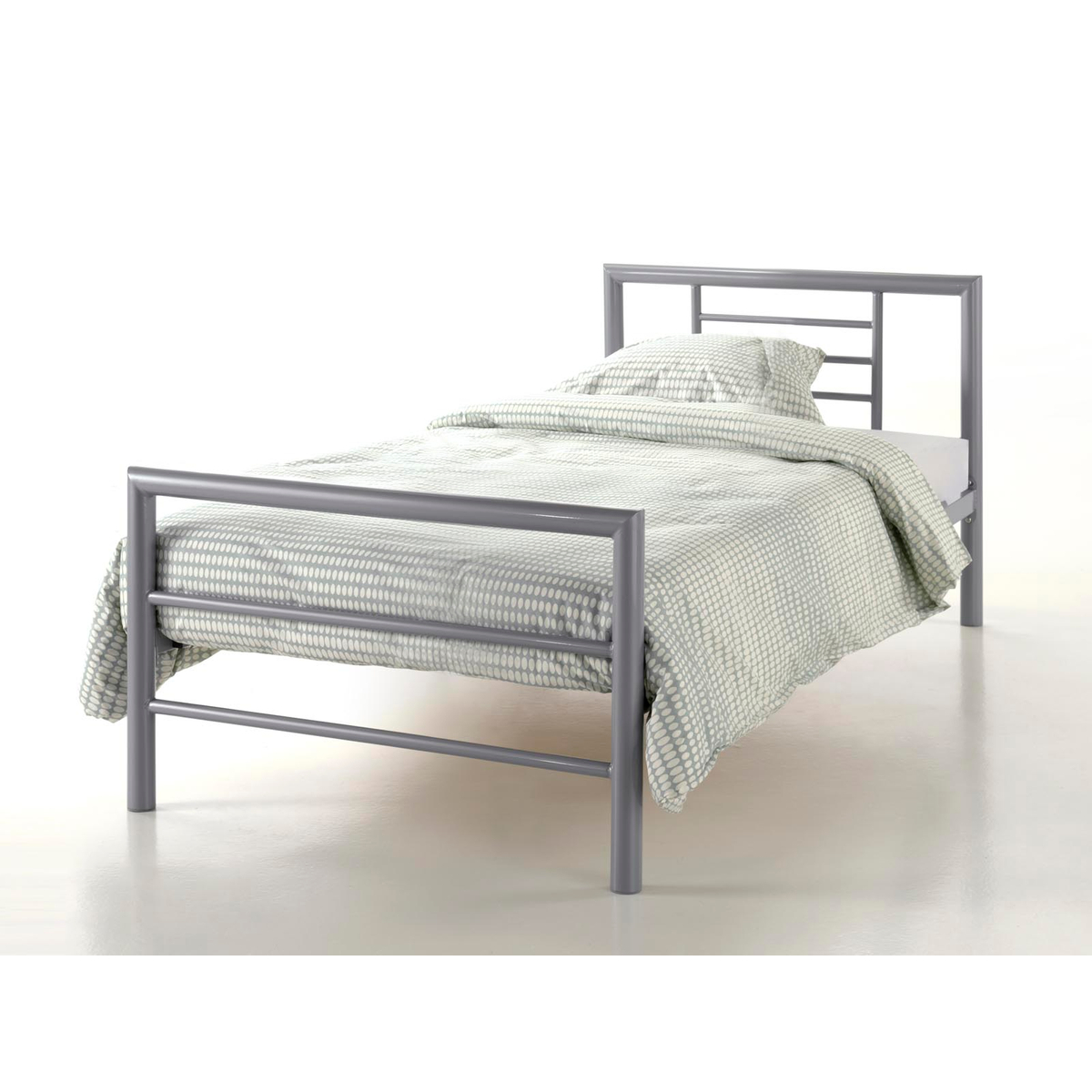 Bed 'Sandro' Grijs 90x200 Met Lattenbodem