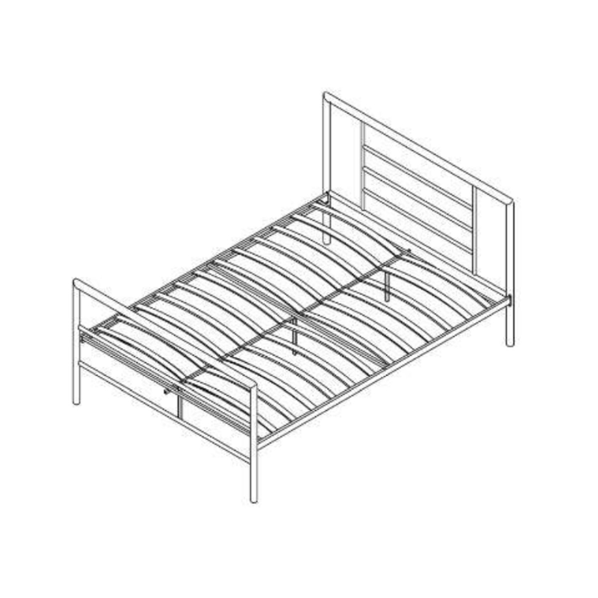 Bed 'Sandro' Grijs 140x200 Met Lattenbodem 