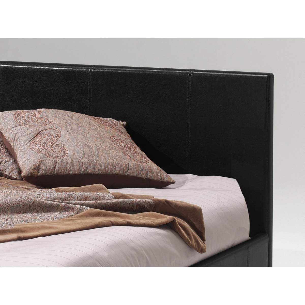 Bed 'Roma' 140x200 + Lattenbodem - PU Zwart